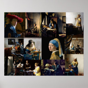 Johannes Vermeer - Meisterwerke Patchwork Poster