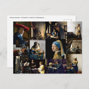 Johannes Vermeer - Meisterwerke Patchwork Postkarte