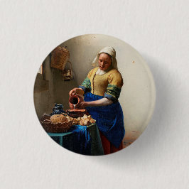 Johannes Vermeer. Milchmädchen. Vintage Kunst Button