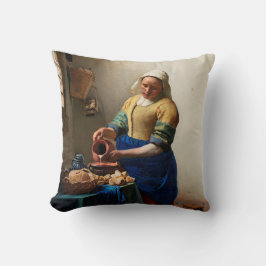 Johannes Vermeer. Milchmädchen. Vintage Kunst Kissen