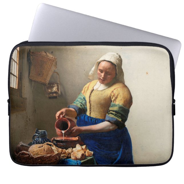 Johannes Vermeer. Milchmädchen. Vintage Kunst Laptopschutzhülle (Vorderseite)