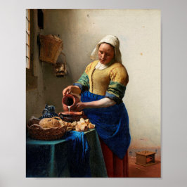 Johannes Vermeer. Milchmädchen. Vintage Kunst Poster