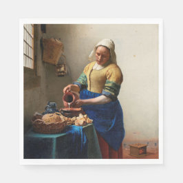 Johannes Vermeer. Milchmädchen. Vintage Kunst Serviette