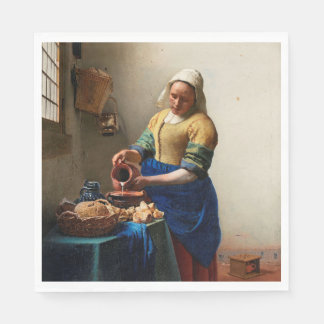 Johannes Vermeer. Milchmädchen. Vintage Kunst Serviette