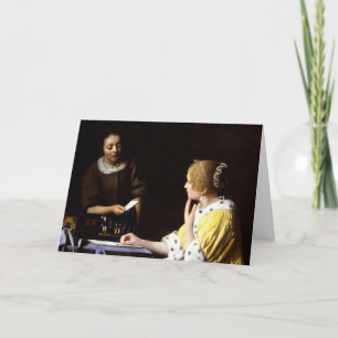 Johannes Vermeer - Ministerin und Frau Karte