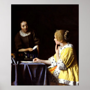 Johannes Vermeer - Ministerin und Frau Poster