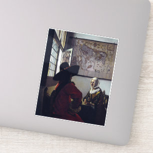 Johannes Vermeer, Officer und Laughing Girl Aufkleber