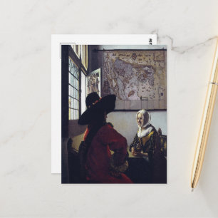 Johannes Vermeer, Officer und Laughing Girl Postkarte