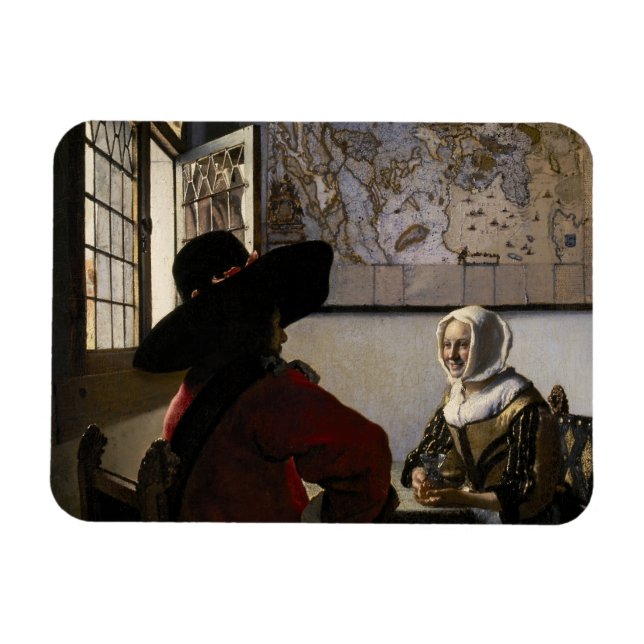 Johannes Vermeer - Offizier mit einem Laughing Gir Magnet (Horizontal)