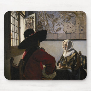 Johannes Vermeer - Offizier mit einem Laughing Gir Mousepad