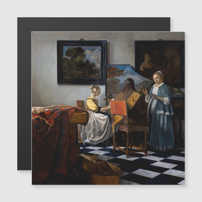 Johannes Vermeer - The Concert Magnetic Card Magnetkarte (Vorne/Hinten)