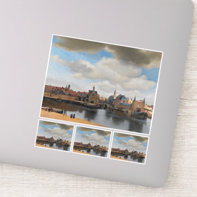 Johannes Vermeer, van Deft, View of Delft Aufkleber (Detail)