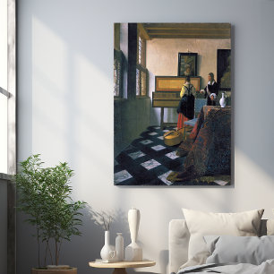 Johannes Vermeer, van Delft, Die Musikstunde Poster