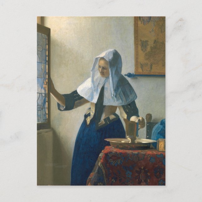 Johannes Vermeer Young Woman mit Wasserpitcher Postkarte (Vorderseite)