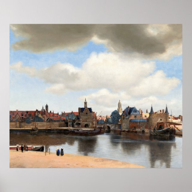 Johannes Vermeers Blick auf Delft Poster (Vorne)