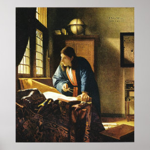 Johannes Vermeers Der Geograf (ca. 1669) Poster