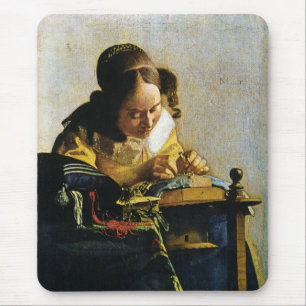 Johannes Vermeers Die Stickerei (um 1670) Mousepad