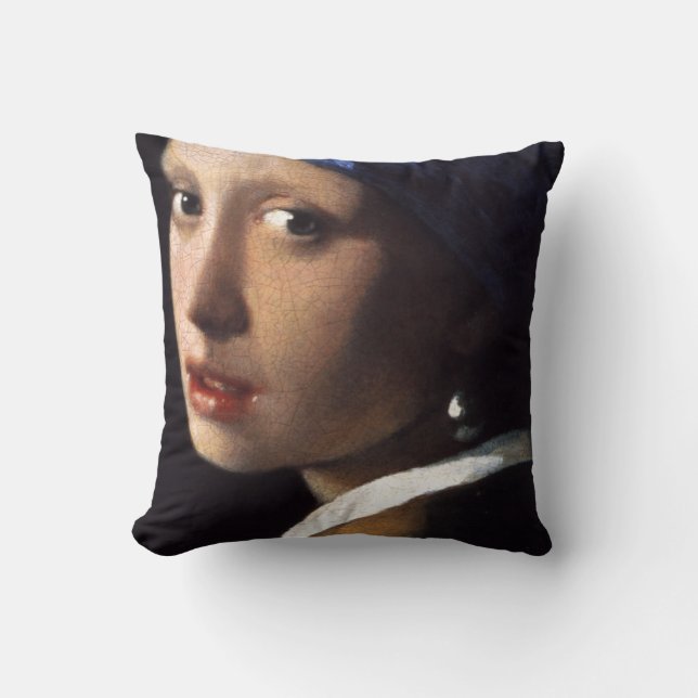 Johannes Vermeer's Girl mit Perlenohrring Kissen (Vorderseite)