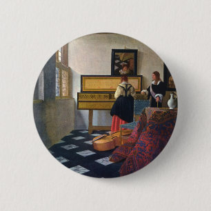 Johannes Vermeers Musikunterricht (ca. 1663) Button