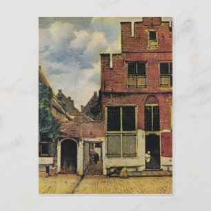 Johannes Vermeers Straße in Delft (um 1660) Postkarte