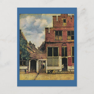 Johannes Vermeers Straße in Delft (um 1660) Postkarte