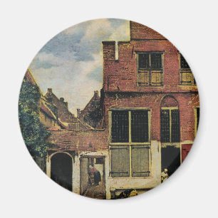 Johannes Vermeer's Street in Delft (ca. 1660) Magnet