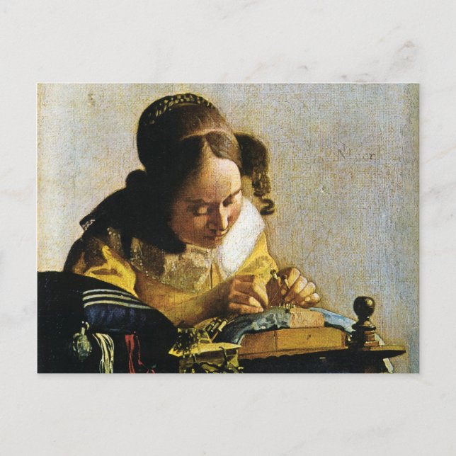 Johannes Vermeers The Lacemaker (ca. 1670) Postkarte (Vorderseite)