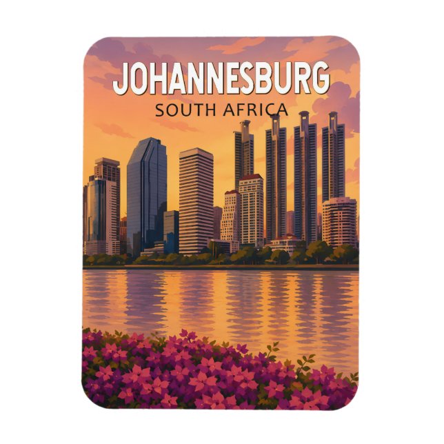 Johannesburg Südafrika Illustration Reise Kunst Magnet (Vertikal)
