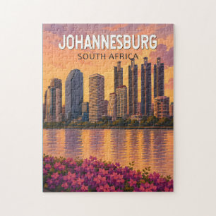 Johannesburg Südafrika Illustration Reise Kunst Puzzle