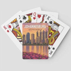 Johannesburg Südafrika Illustration Reise Kunst Spielkarten