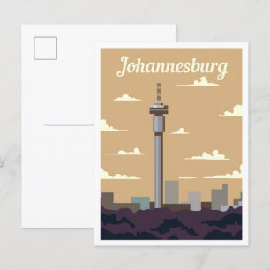 Johannesburg Südafrika Kunst Reise Illustration Postkarte