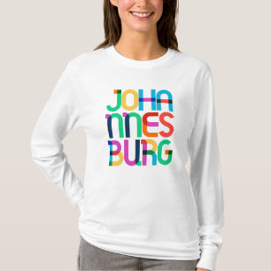 Johannesburg Südafrika Pop Kunstbriefe T-Shirt