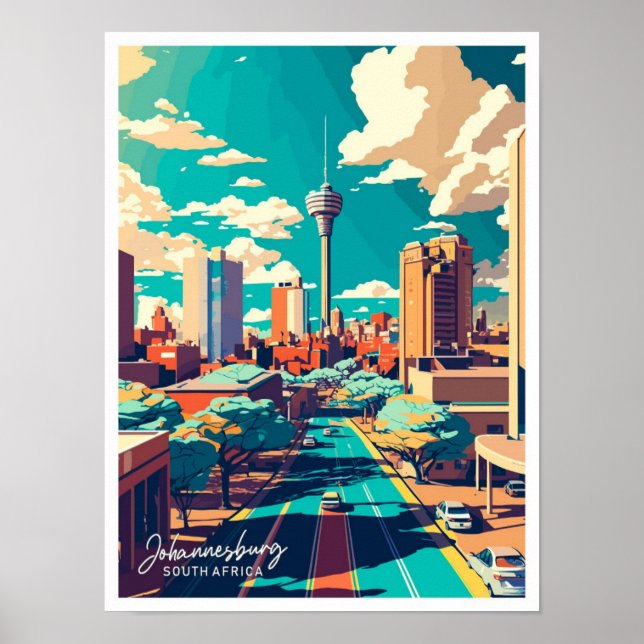 Johannesburg Südafrika Reiseanschauung Poster (Vorne)