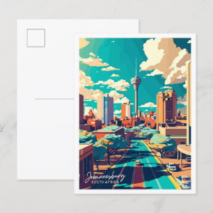 Johannesburg Südafrika Reiseillustration Postkarte
