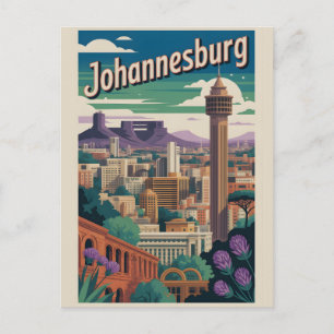 Johannesburg Südafrika Retro-Reiseposter Postkarte