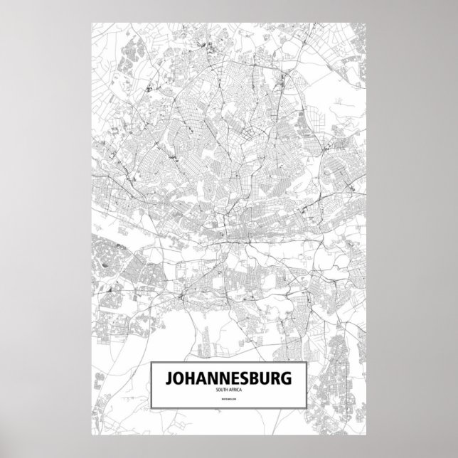 Johannesburg, Südafrika (schwarz auf weiß) Poster (Vorne)