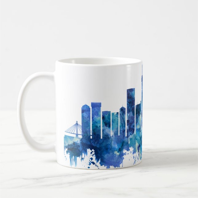 Johannesburg Südafrika Skyline Blue Kaffeetasse (Links)