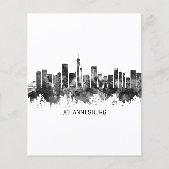 Johannesburg Südafrika Skyline BW Flyer (Vorne)