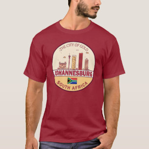 Johannesburg Südafrika Skyline Emblem T-Shirt