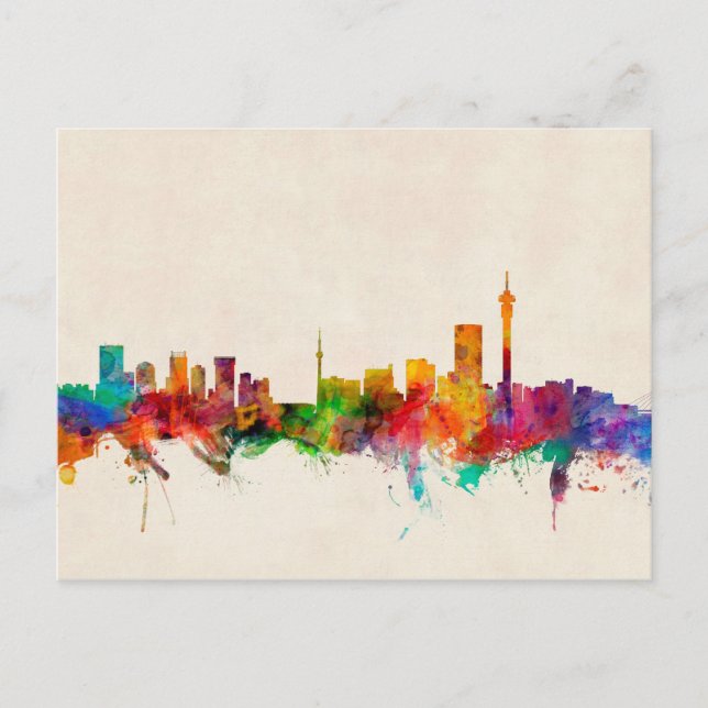Johannesburg Südafrika Skyline Postkarte (Vorderseite)