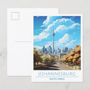 Johannesburg Südafrika Vintage Reise Postkarte