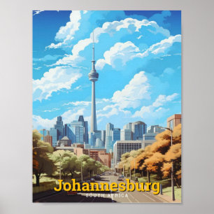 Johannesburg Südafrika Vintage Travel Poster