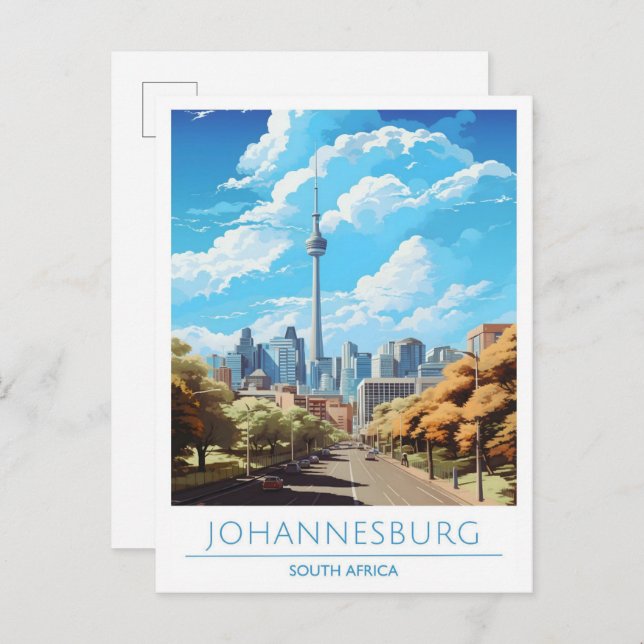Johannesburg Südafrika Vintage Travel Postkarte (Vorne/Hinten)
