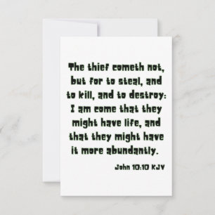 John 10:10 KJV Bible Scripture Gruß Karte