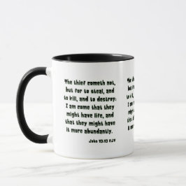 John 10:10 KJV Bible Scripture Two-Tone Tasse