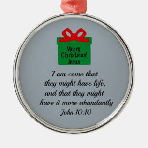 John 10:10 ornament aus metall