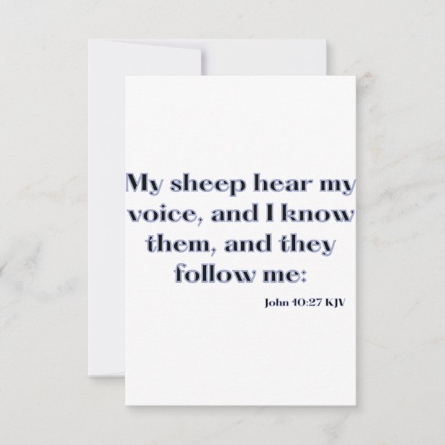 John 10:27 KJV Bible Scripture Flat Greeting Card Karte (Vorderseite)