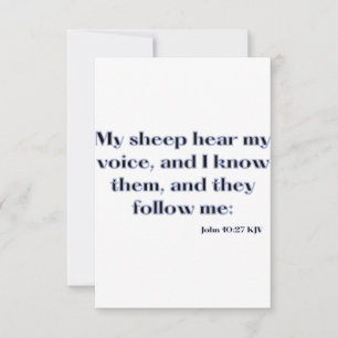 John 10:27 KJV Bible Scripture Flat Greeting Card Karte