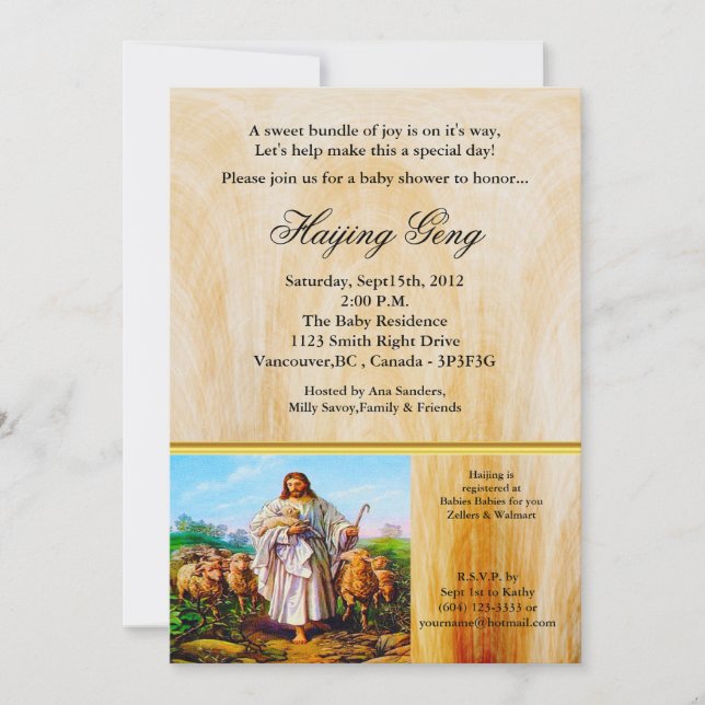 John 10:7-21 Ich bin der gute Hirte Einladung (Vorderseite)