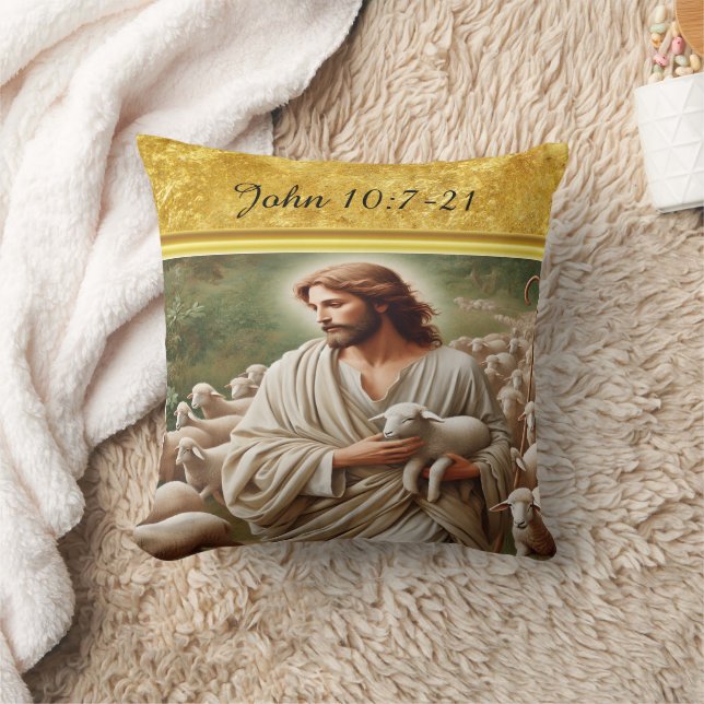 John 10:7 Friedlich Shepherd Scene Kissen (Decke)